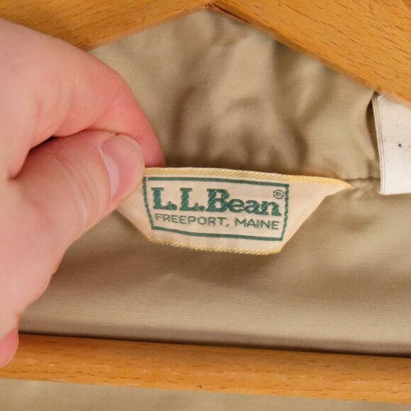 Vintage LL Bean Anorak Mens Extra Large Beige Blue Jacket Lightweight Zip USA - Picture 7 of 10